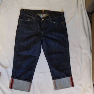 7 For All Mankind Dark Blue Ankle Jeans